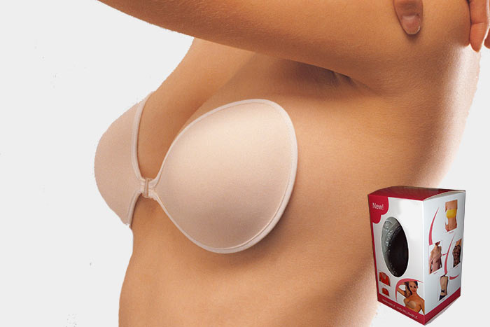 nude fabric strapless bra